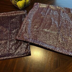 Purple and Silver Sequin Throw Pillow Covers 20 X 20